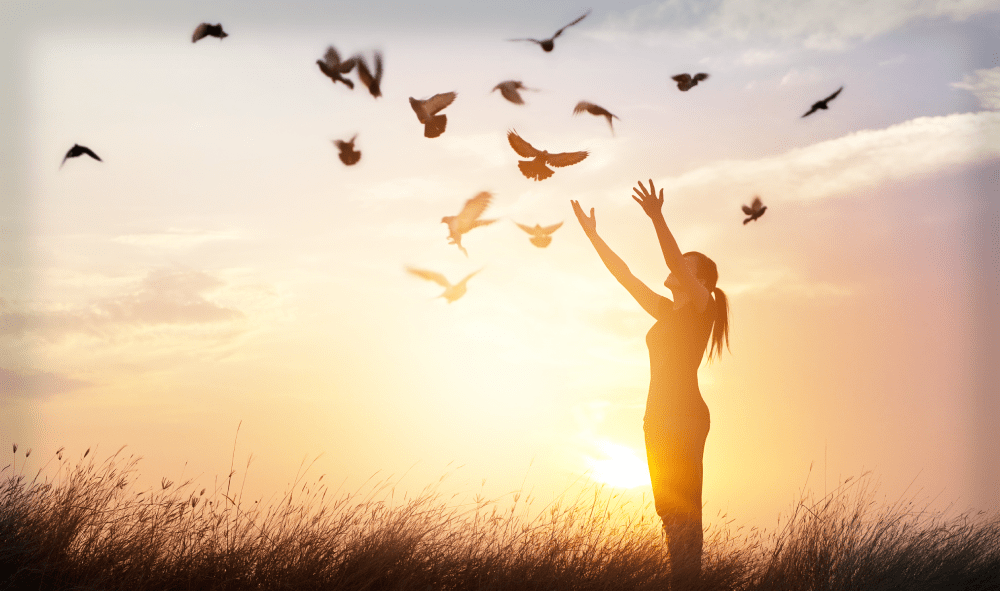 Woman with Free Birds